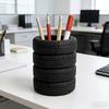 Portabolígrafos de Neumático Creativo Forma de Neumático Gran Capacidad Organizador de Escritorio para Bolígrafos Tijeras Clips de Papel Base Estable Antideslizante Decoración de Oficina