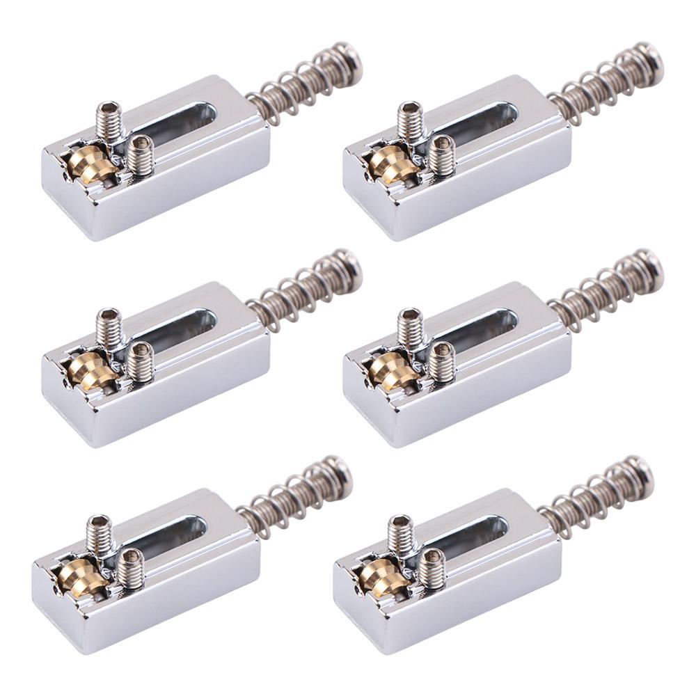 Replacement Electric Guitar Bridge Black Gold Flat Strings Guitar Bridge Roller Saddles Zinc Alloy Musical серебряный