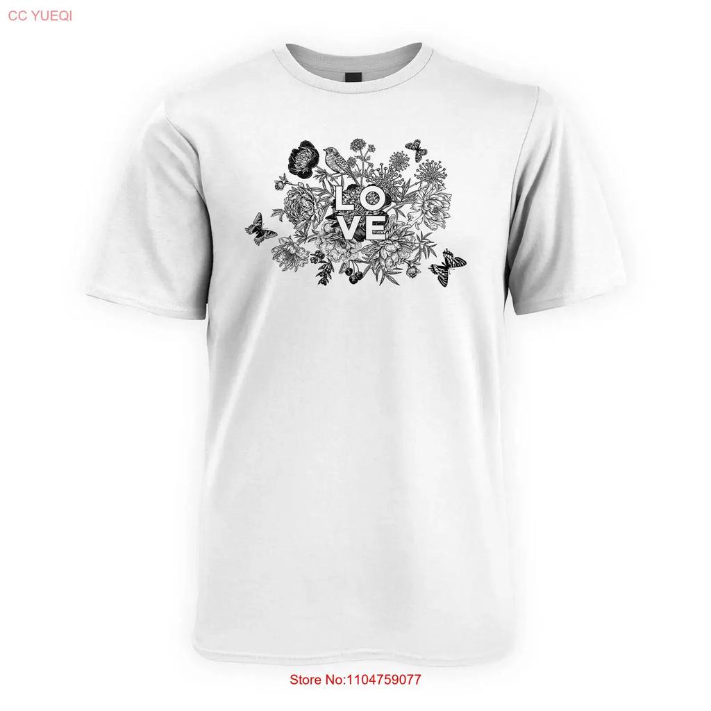 Love Flowers Cute Womens Cotton T Shirt vintage Washed Soft Breathable designer clothes Casual Unisex Stretched Comfortable