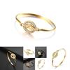 Exquisite Gold Plated Simple Cuff Bangle With Shimmering Rhinestones Jewelry Piece