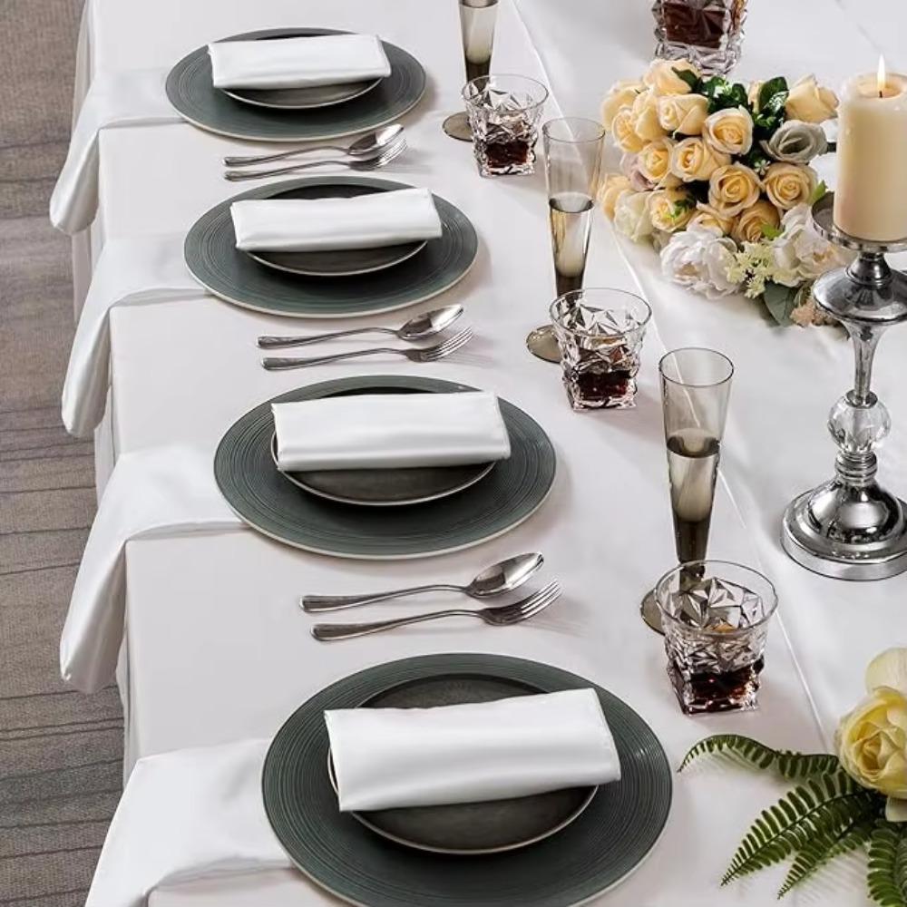 10pcs Washable Dinner Napkins Soft Table Napkins Romantic Satin Napkin  Event