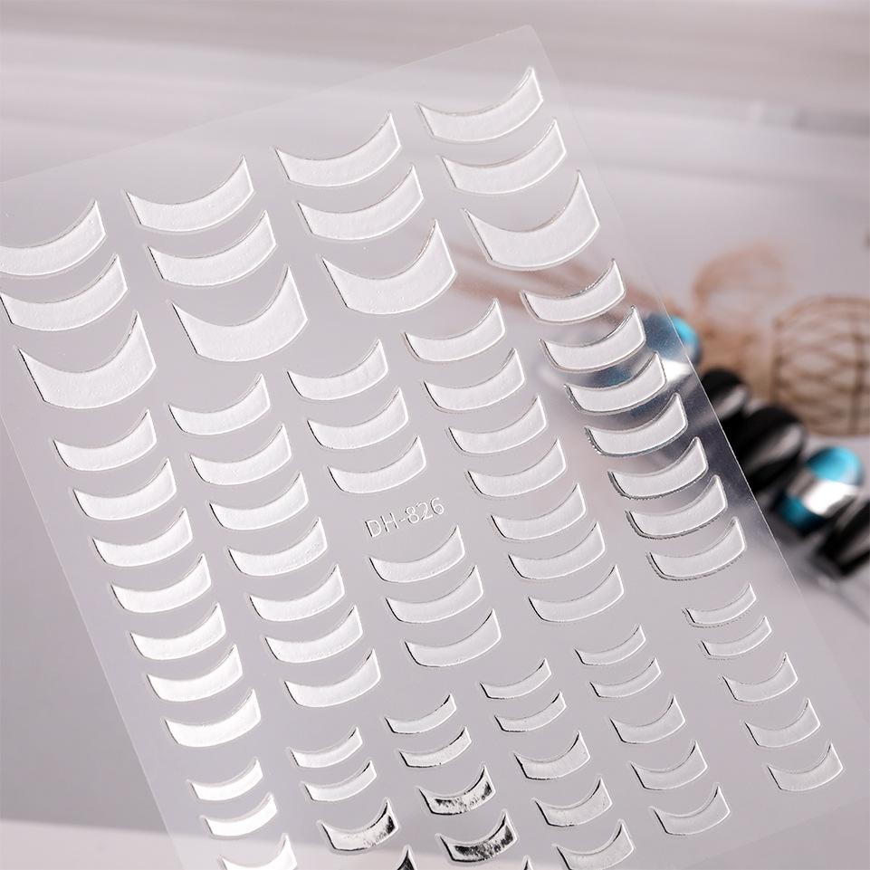 Metall Spiegel Nagel Aufkleber Gold Silber Nail Art Aufkleber bunte Slider Maniküre Dekor Nagel DIY