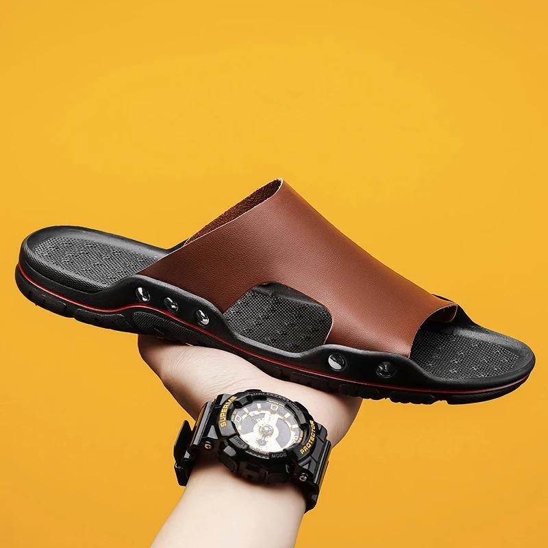 

High Quality Men Summer Sandals Fashion Flip-Flop Non-slip Beach Slippers Utdoor Flip Flops Man Fashion Slides Chinelo Masculino 41
