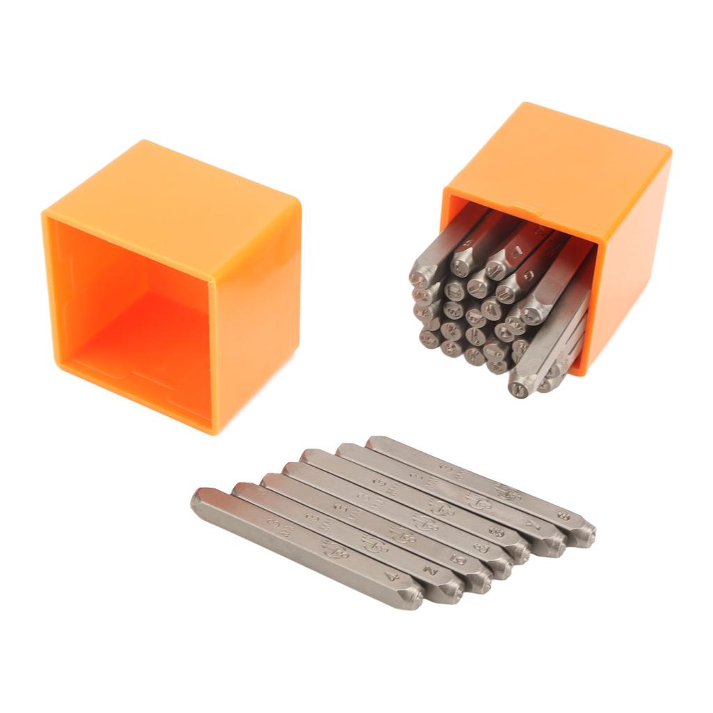 36 Stück Metall-Buchstabenstempel, 1,2 Zoll Buchstaben, Zahlen, Kohlenstoffstahl, Metall-Zahlenstempel mit hoher Härte