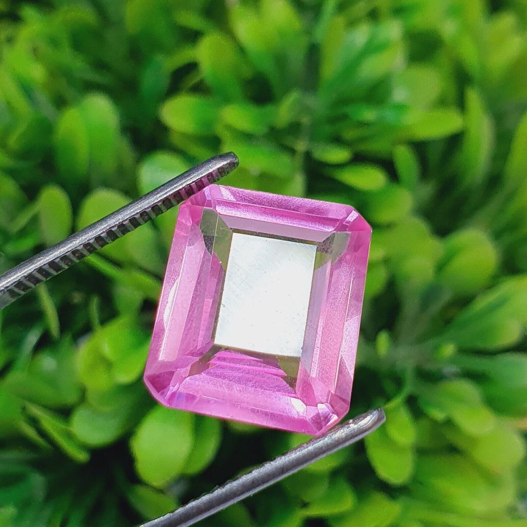 Natural Pink Tourmaline 13 Ct Emerald Shape Certified Loose Gemstone I828