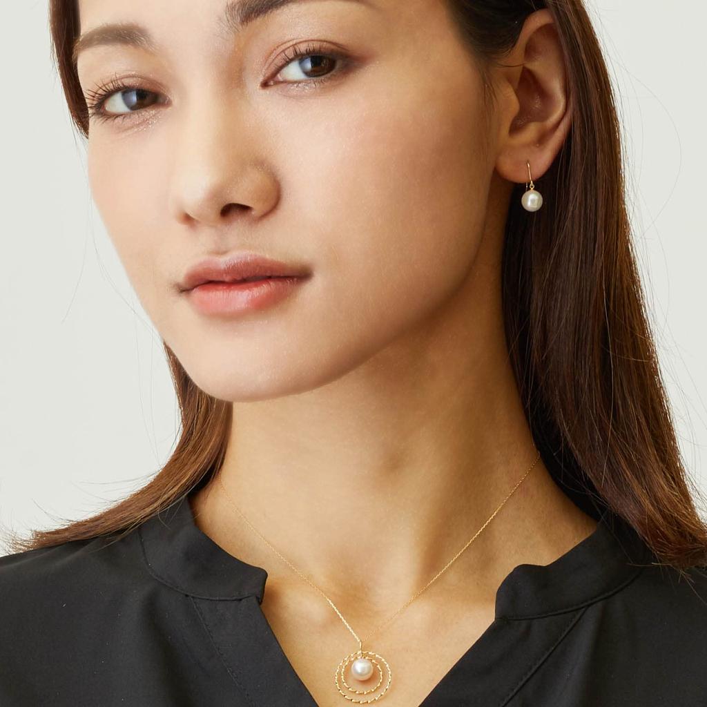 Øredobber Akoya Pearl Single Pearl Hook Øredobber K18 gull [Lara Christie] dame le56-0006-yg