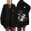 Korn Rock Hettegensere VERDENSTURNÉ Genser med glidelås Korn Rock Metall Jakker med glidelås Fleece Oversized Jakker Kåper Hip Hop Streetwear