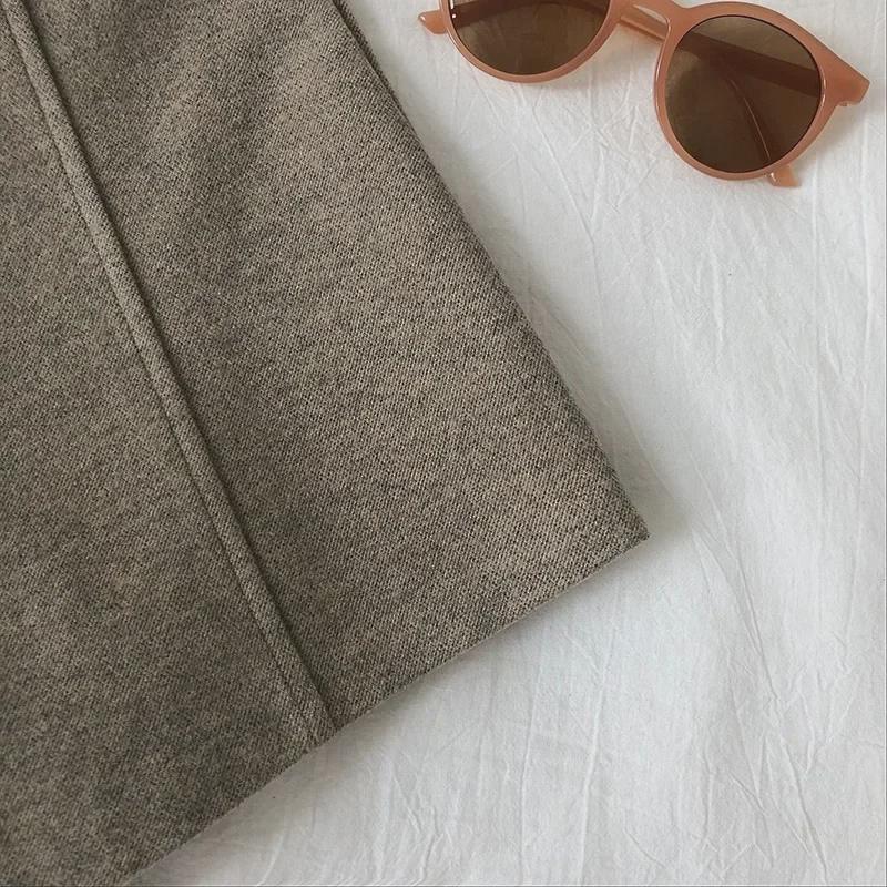 Dámské vlněné kraťasy do A s vysokým pasem: Podzim/zima 2023 Korejské oblečení pro volný čas a outdoor