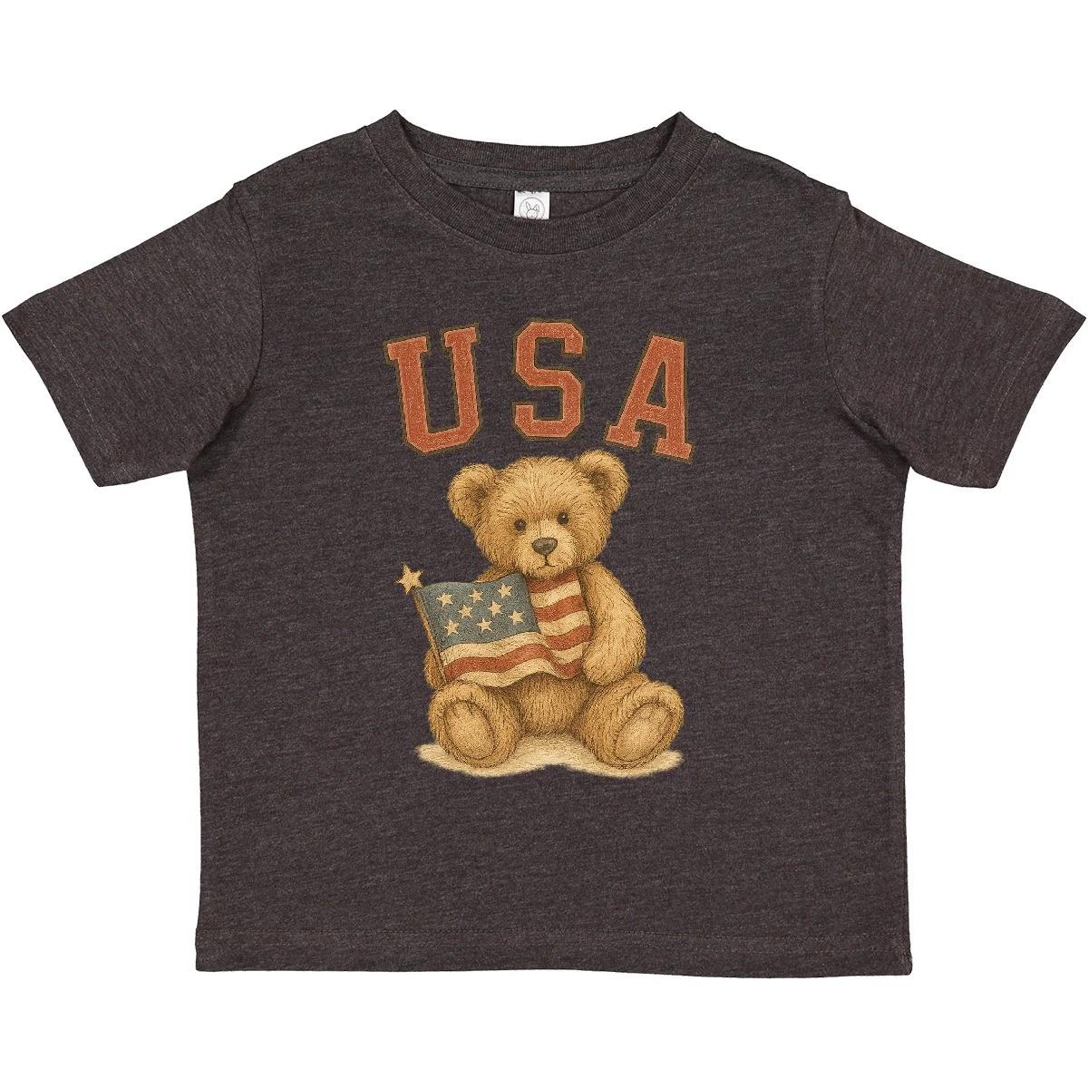 Inktastic Patriotic USA Teddy Bear With American Flag Toddler T-Shirt Holiday 120
