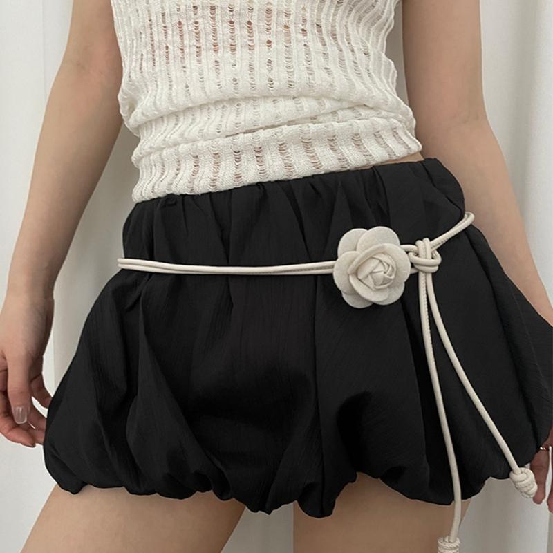 Women Shirt Waist Belt Plain Color Adjustable Flower Waist Belt Autumn Winter Woman Coat Sweater Decorative Rope