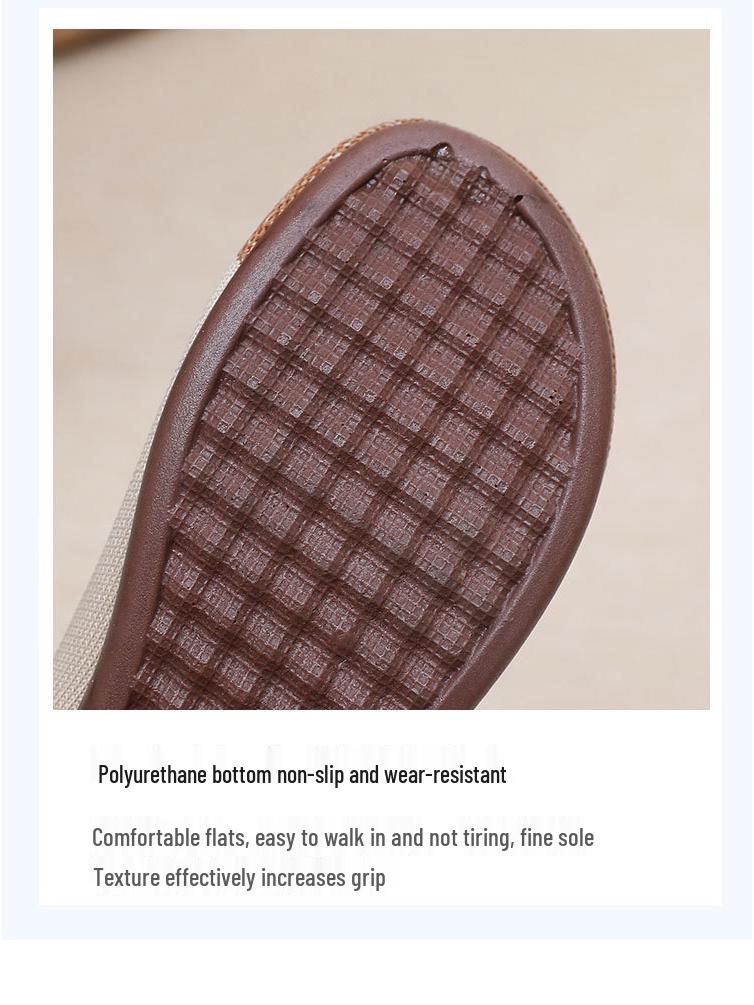 Women's Embroidered Summer Flat Shoes - Breathable, Soft Sole for Comfort