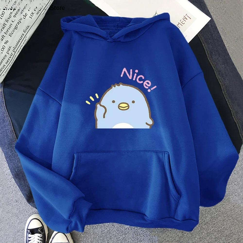 Penguin Cute Graphic Printed Hoodie Sweatshirt Autumn Winter Clothes Women Y2k Kawaii Pullover Women Casual Clothing