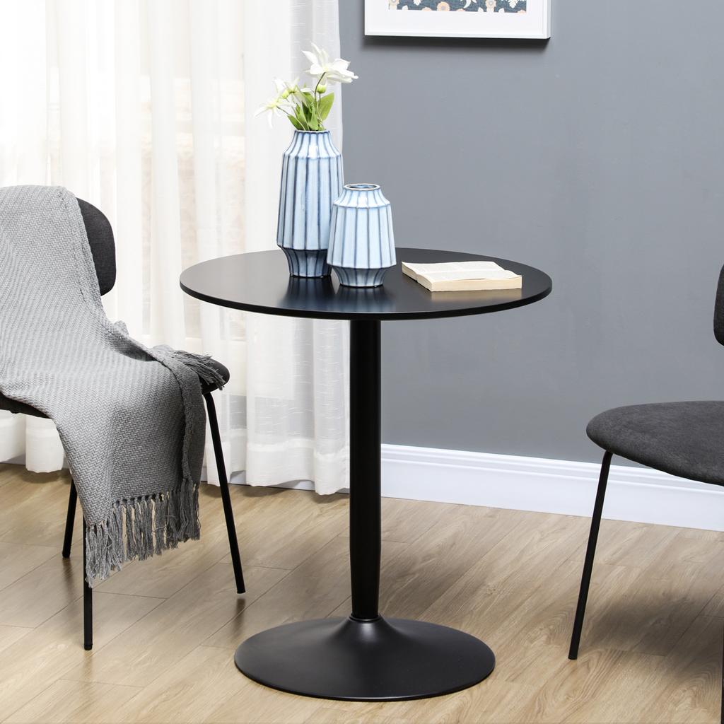 Mesa de Comedor Minimalista para Dos Personas 75H x diámetro 70cm - Negra