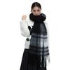 European and American Retro Neutral Maillard Style Imitation Cashmere Plaid Scarf Women's Winter High-end Warm Shawl Tide