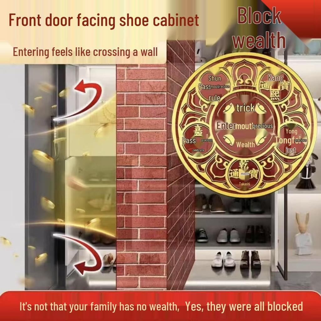 Five Emperor Coins Metal Sticker: Welcome Wealth, Guard Against Dirt At Entrance