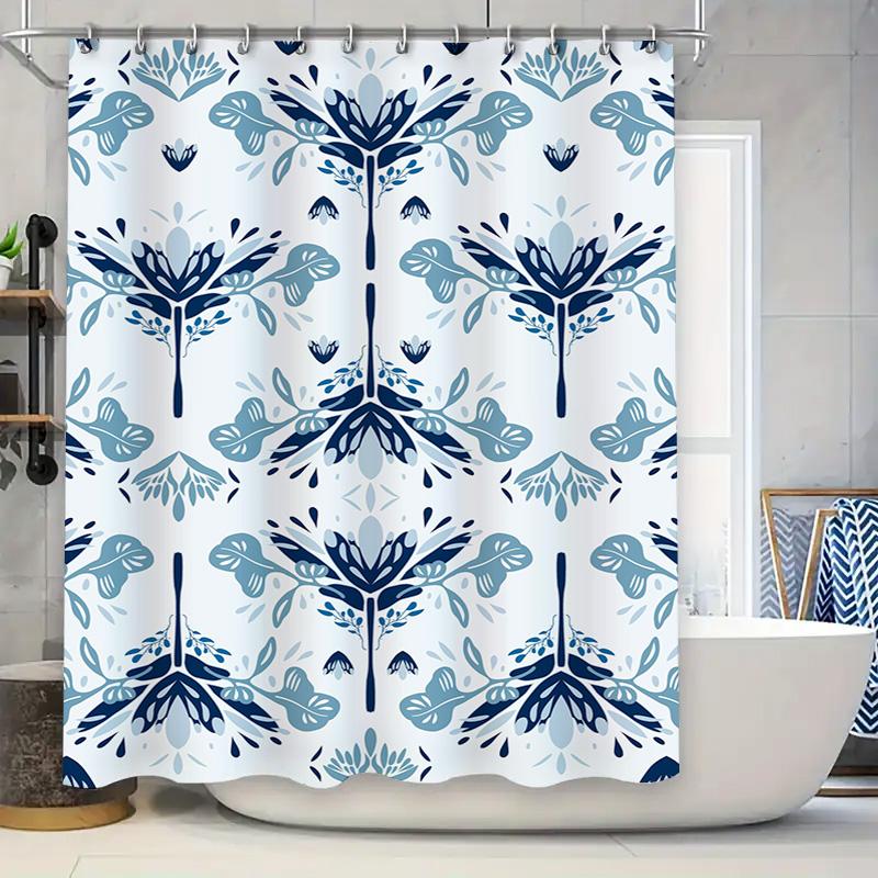 

Ocean Starfish Shower Curtain Waterproof Home Decor Bath Fabric For Bathtub Bathroom Blue With White Stars Pattern Size W72X84L W60H190(CM)-1 Pcs
