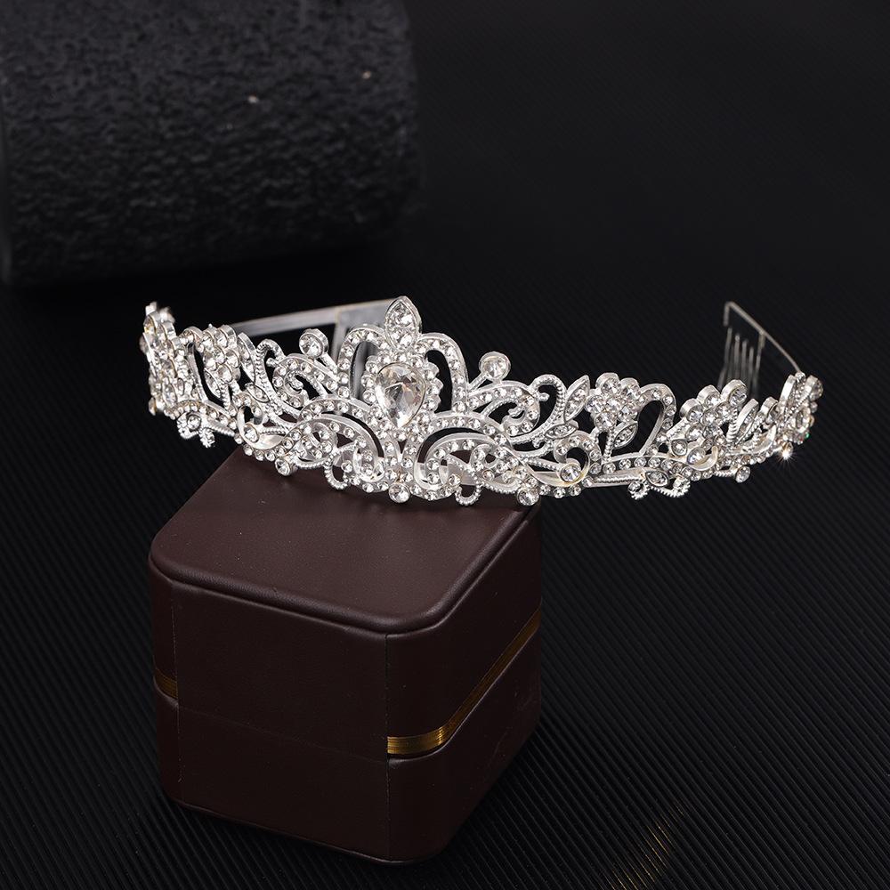Bride's Crown Headwear Alloy Rhinestone Hair Band Wedding Crown Birthday Hair Accessory Style Headband Accessory