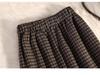 Ultra-Thick Woolen Plaid Midi Skirt - Women's High Waist A-line Bodycon for Autumn/Winter