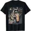 Maglietta Divertente Animale Meme Procione Che Beve Caffè Freddo Uomo Donna Estate Cotone Moda Girocollo Manica Corta