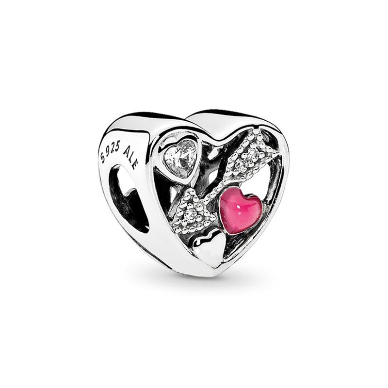 Pandora Cupid s Arrow Enamel Love Beads 925 Silver Pendant Women s Red 792039CZ