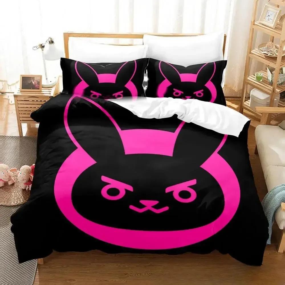 New Anime Dva Overwatch Bedding Set Duvet Cover Comforter Quilt Pillowcase King Queen Twin Size for Boys Girls Adults