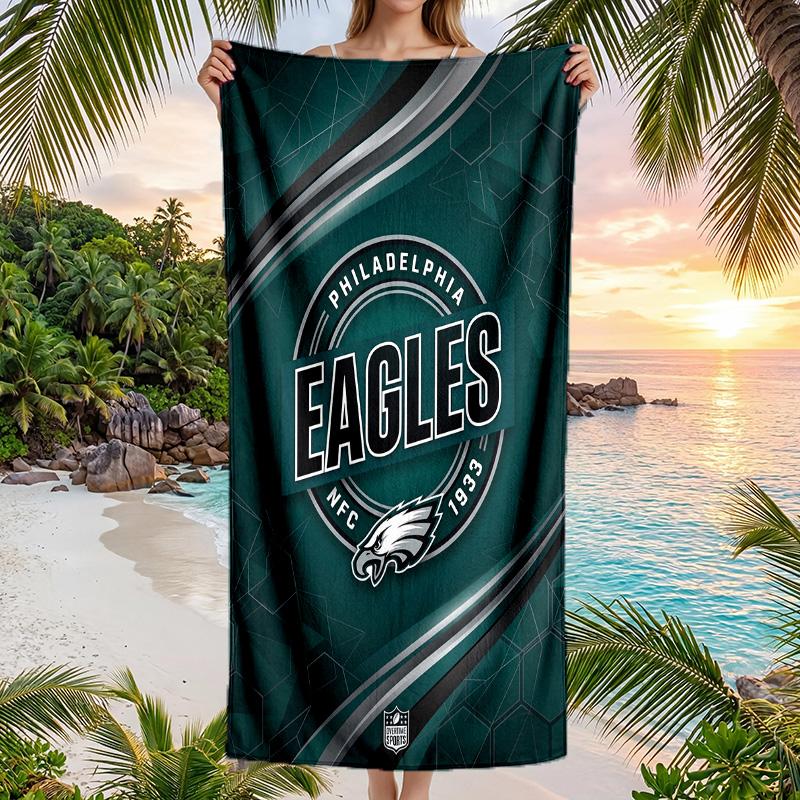 Philadelphia Eagles Fashion Beach Towel Portable Soft Quick Dry Towel For Swimming Camping Holiday Use