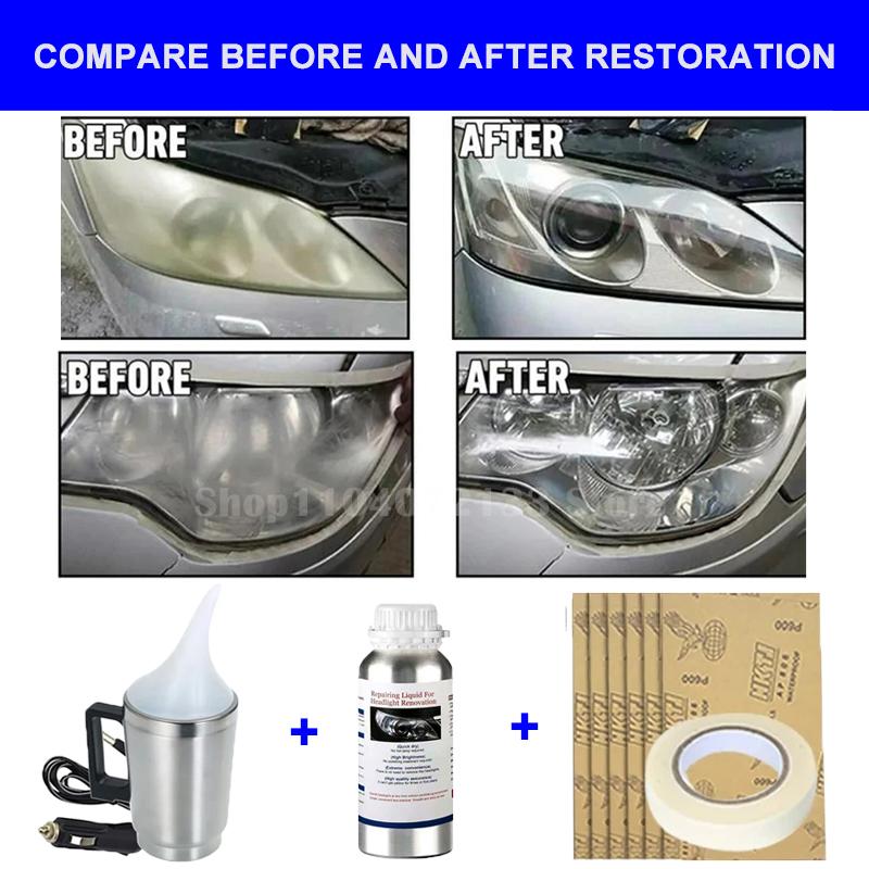 Car Headlight Restoration Polishing Kits Headlamp Cleaning Polishing Set 800G Headlight Scratch Remover Repair Oxidation Liquid