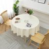 Decorative Tablecloth Solid Color Stain Resistant Washable Easy Care Dining Table Mat Round Tablecloth Ornament