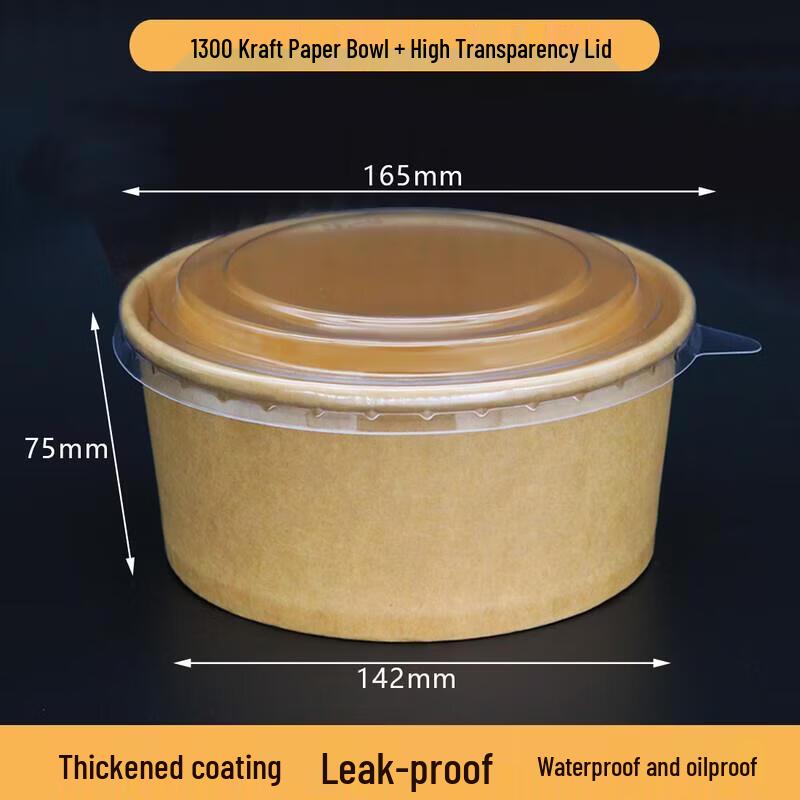 

Disposable Kraft Paper Soup Bowls with Lids