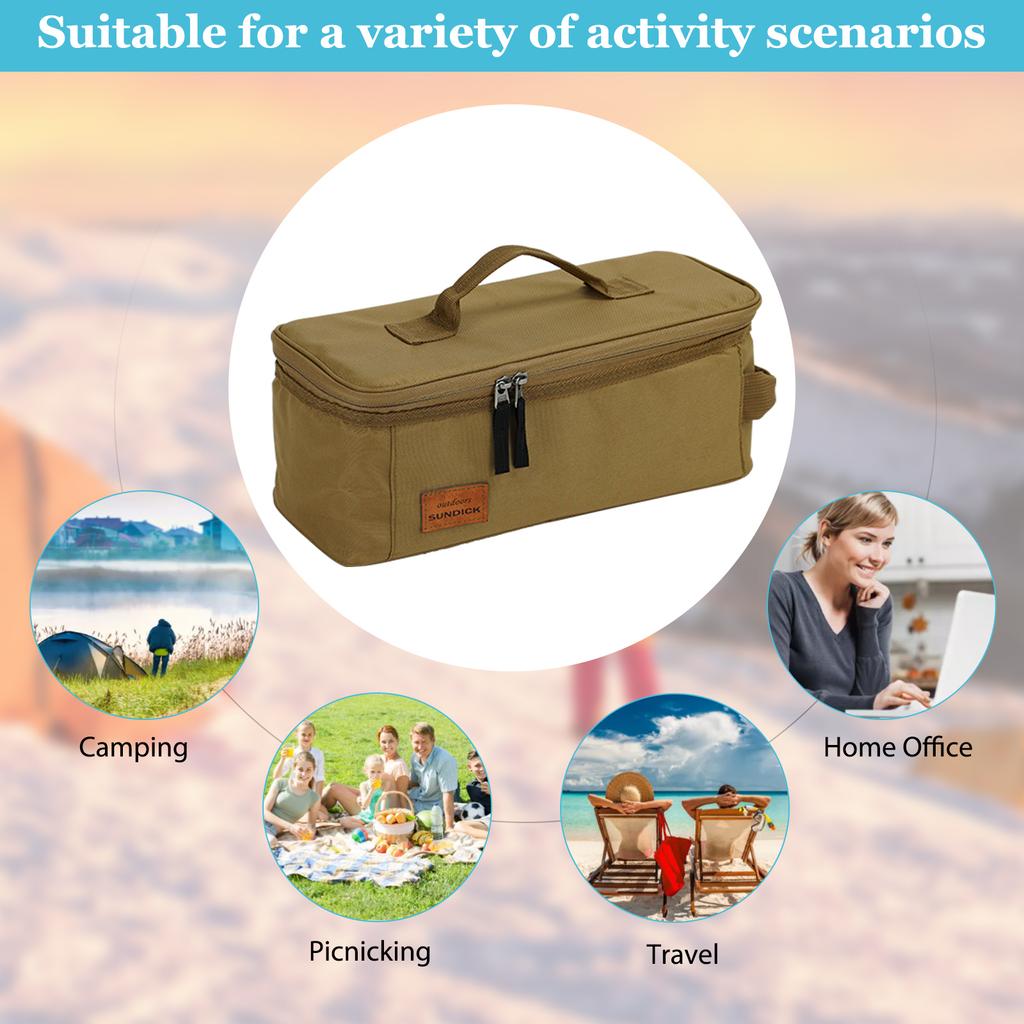 Portable Camping Storage Handbag Cookware Utensils Organizer Portable Tote Bag Outdoor Equipment Carrier Supplies