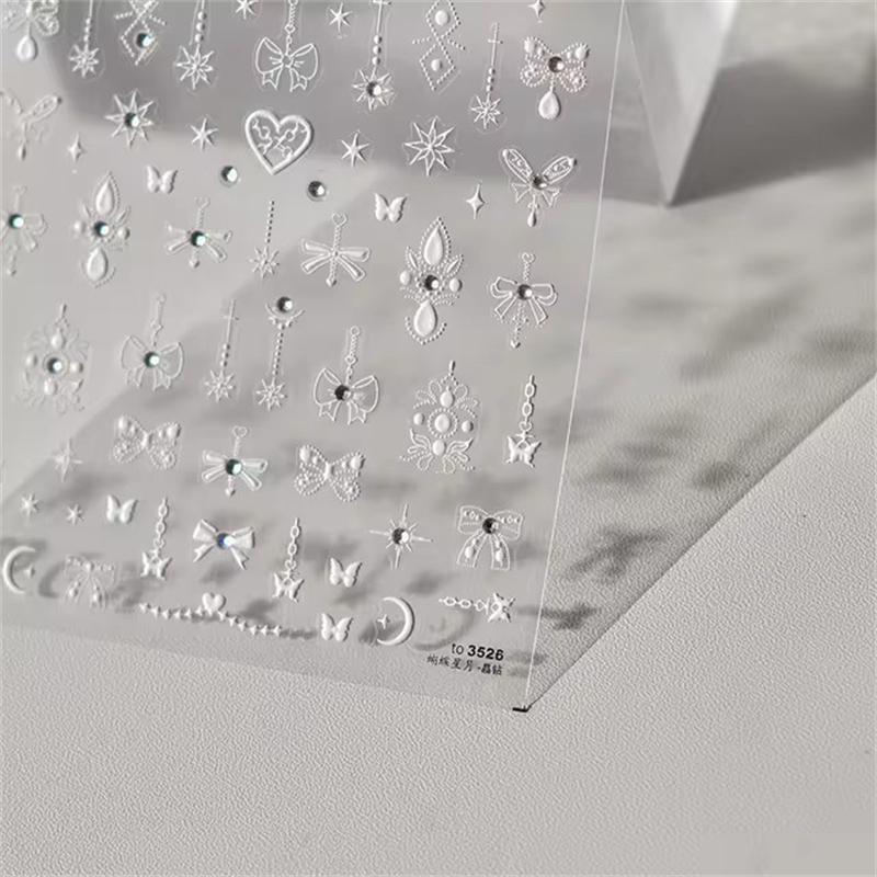 1PCS French Jelly Nail Stickers Dreamy Bubble Meteor Butterfly Star Moon Self Adhesive Stickers For Nail DIY Nail Art Decoration