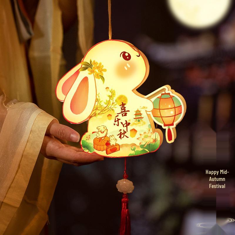 Mondfest DIY Hasenlaternen-Set - Handgemachter Blumenschmuck für Kinder