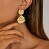 Ingemark Boucles d'oreilles pendantes Tournesol Dorées Tendance Élégantes pour Femmes Charme Vintage Bijoux Accessoires Fiançailles Fête de Mariage