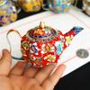 Vintage Cloisonné kleiner Topf Seltenes Antikes Kupfer Emaille Kunstwerk Heimdekoration