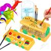 Water Circulation Brush Rinser Paint Brush Cleaner with Tray Brush Holder for Oil Watercolor Water-Based Paint Portable