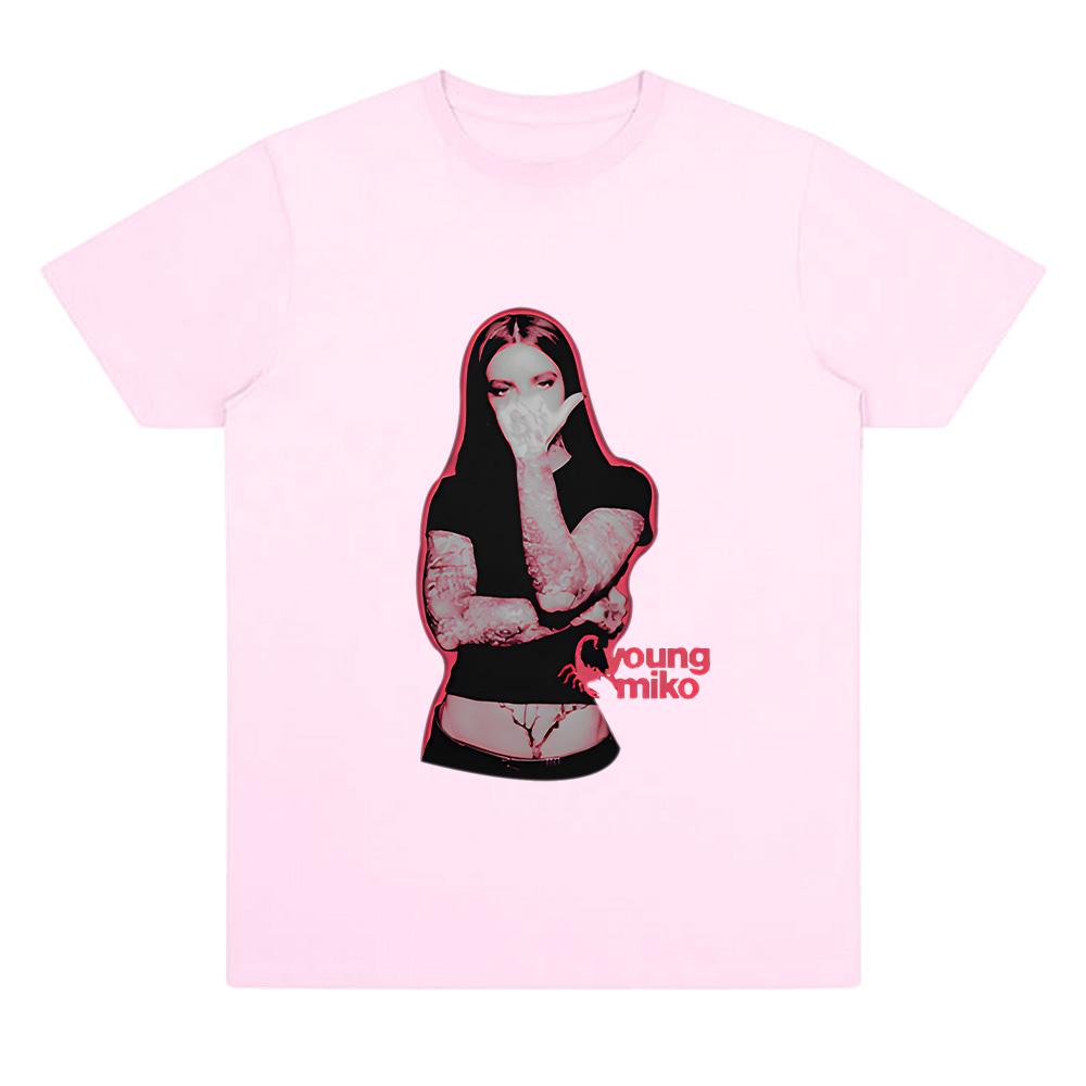 Young Miko Tee Hip Hop Skateboard Street Pure Cotton T-Shirts Women Men Comfort Breathable Top Fashion Harajuku Oversize T-shirt