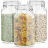 Airtight Glass Jars with Lids Set of 3. 78oz Glass Jar with Lid and 6 Silicone Seals! Large Glass Food Storage Containers. Square Mason Jar