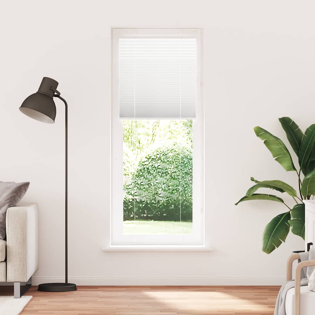 Roleta Plisowana Biała 75X200 Cm Szerokość Tkaniny 74,4 Cm