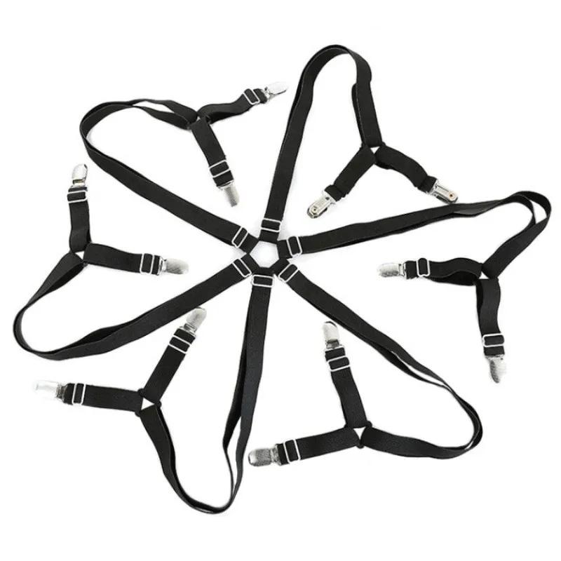 

12 зажимов, регулируемый эластичный держатель для простыни, зажимы для матраса, застежки, чехлы, одеяла, нескользящие фиксирующие ремни, захваты