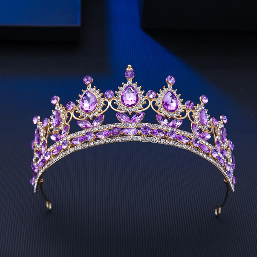 Baroque Wedding Hair Tiara Headpieces Jewelry Crystal Bridal Tiara Crown High-end Rhinestone Diadem Veil Tiaras Birthday Gift