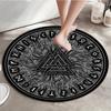 800g/m² Heavyweight Viking Rune Carpet-Round Rune Soft Floor Mat Suitable for Living Room,Bedroom,Office,/Outdoor Use-Hand Washable