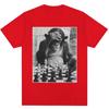 Funny Chimp Playing Chess Meme Graphic Tshirts Unisex Women Vintage Humor Tshirts Oversized Cozy Cotton Casual T Shirt Streetwear