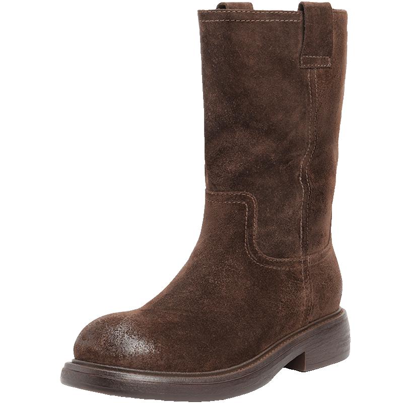 Belle Women s Suede Western Ankle Boots EU 39