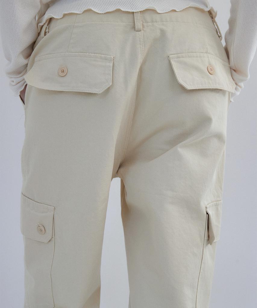 OURO Washed Cargo Pants [ Beige ]