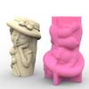 Cute Girls Pen Holder Pot Silicone Mold Epoxy Resin Mold Table Ornament Mold