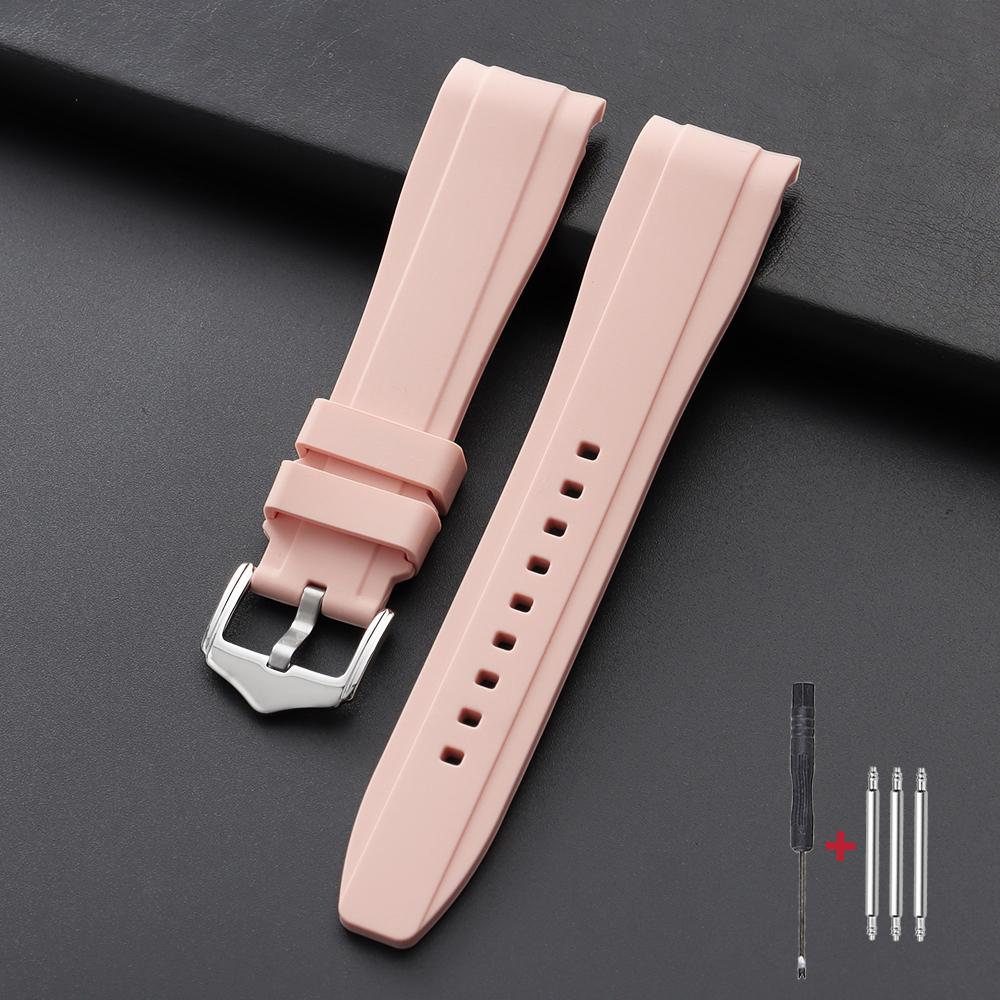 Hochwertiges gebogenes Ende 20mm 22mm Kautschukarmband Silikon Uhrenarmband für Omega Moonswatch Armband für Swatch Wasserdichtes Armband