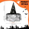 2pcs American Trends Halloween Witch Hat for Women Wizard Hat with Mesh Cosplay Costume Accessory for Party