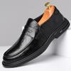 Mode Echtes Leder Herren Slipper Slipper Neue Herren Freizeitschuhe Klassische Herren Mokassins Kleid Hochzeit Atmungsaktiv Herren Flats