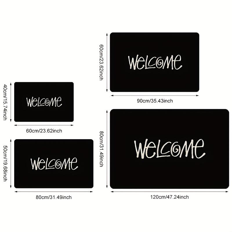 

VIKAMA Entrance Doormat Machine Washable Durable Welcome Mat Black Minimalist Home Decoration Rug Carpet 40x 60cm