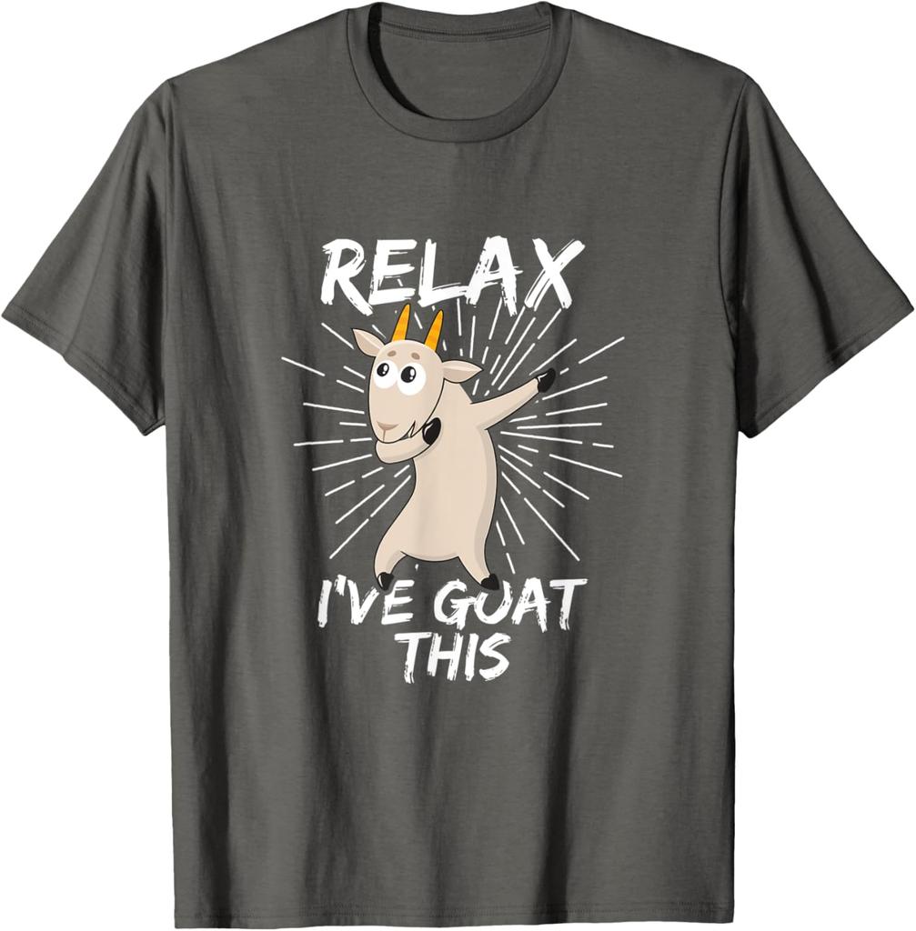 Relax Ive Goat This Funny Dab Goat Graphic TShirt Casual Cotton Tee